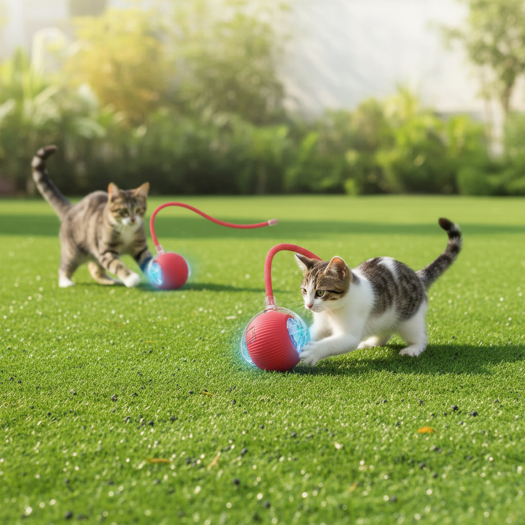 Balle Interactive Rechargeable pour Chat – Queue Agitée