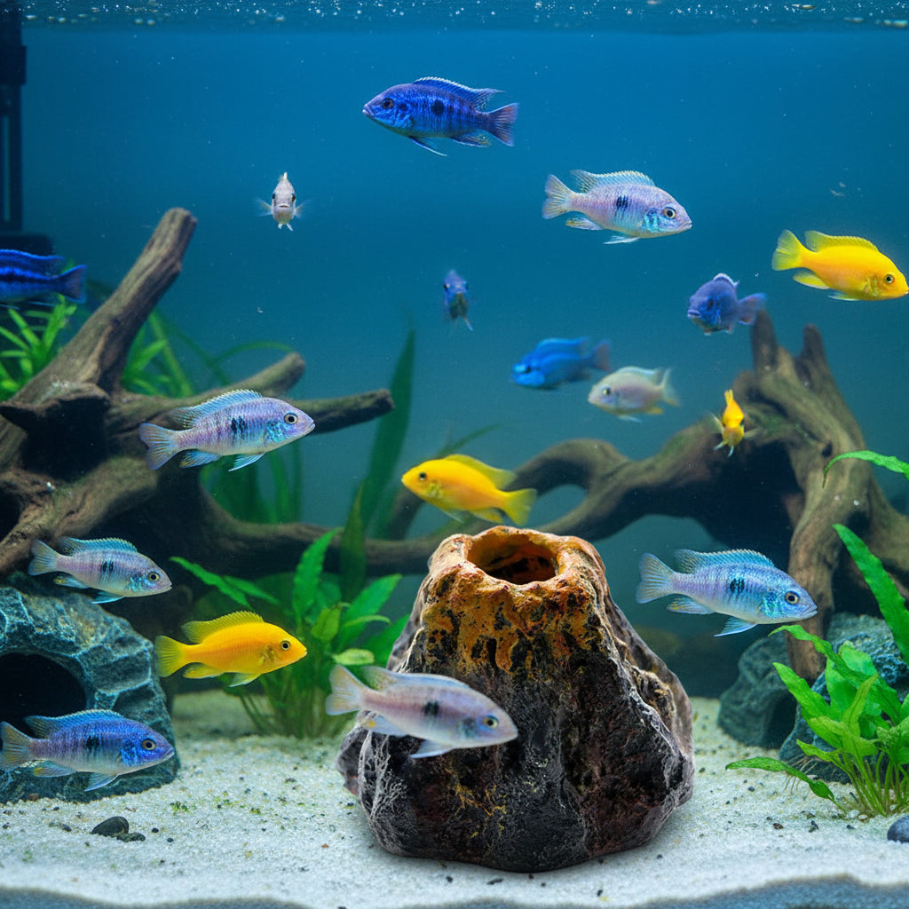 Mini Volcan à Bulles pour Aquarium – Décoration Réaliste & Oxygénation