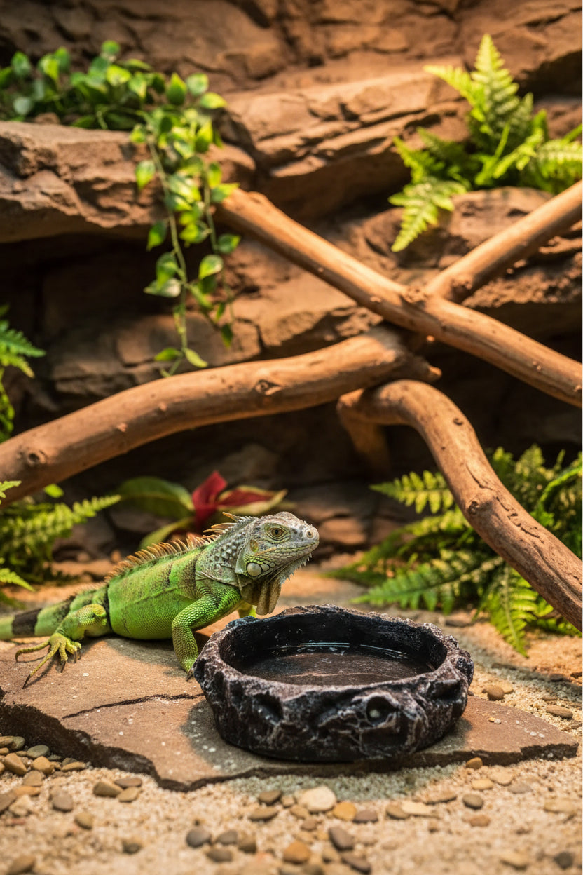 Récipient Décoratif Effet Roche Naturelle pour Vivarium et Terrarium