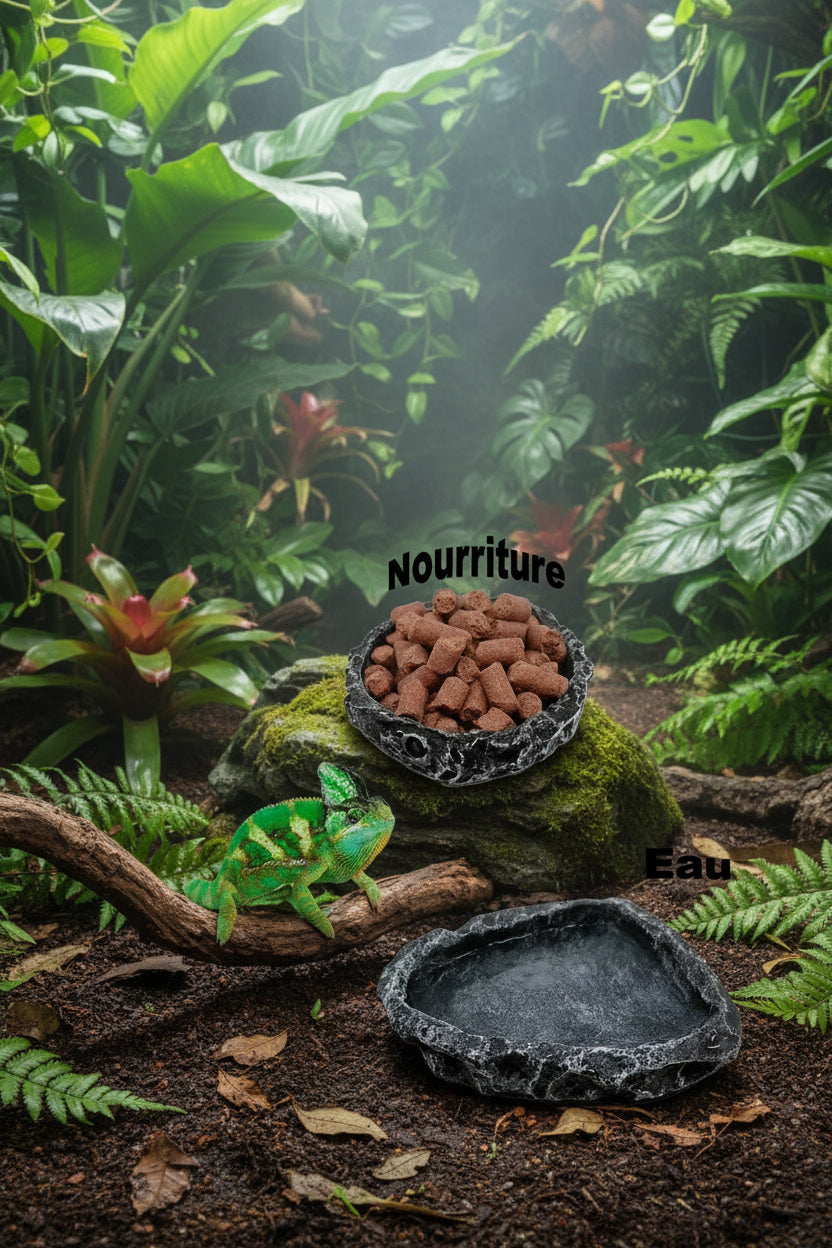 Récipient Décoratif Effet Roche Naturelle pour Vivarium et Terrarium