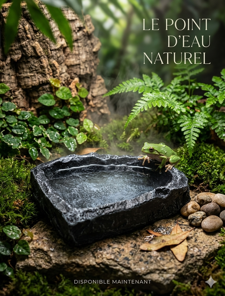 Récipient Décoratif Effet Roche Naturelle pour Vivarium et Terrarium