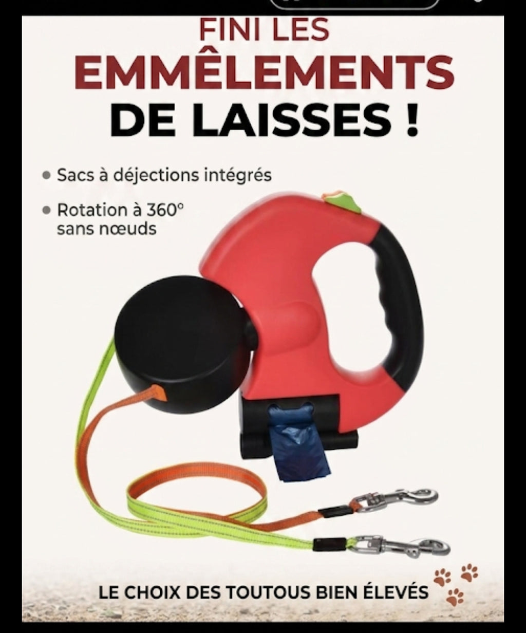 Double laisse 360°