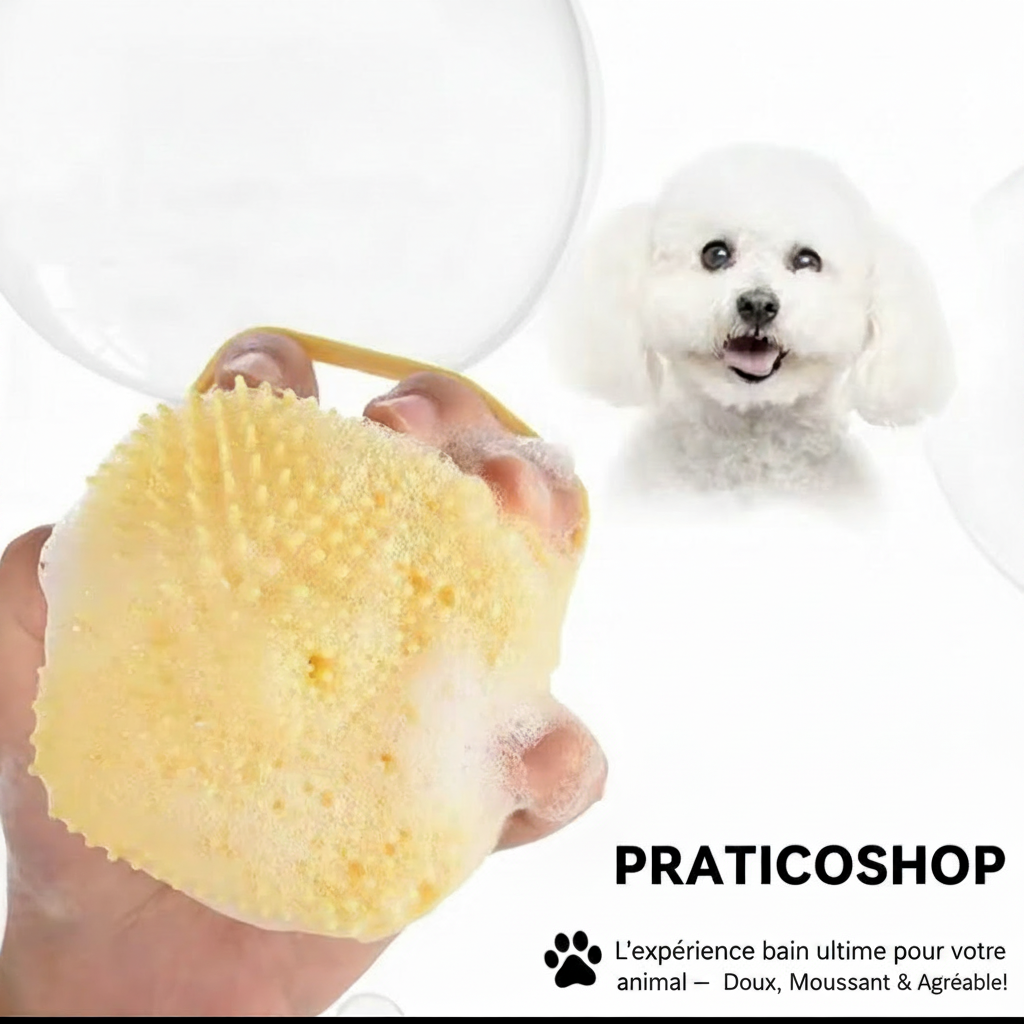 Brosse de bain massante et distributeur de shampoing