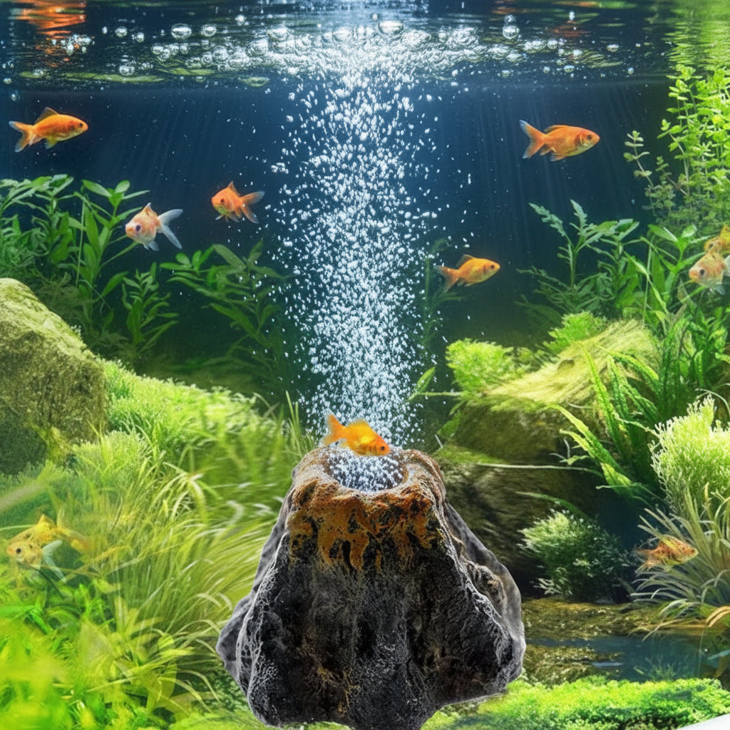 Mini Volcan à Bulles pour Aquarium – Décoration Réaliste & Oxygénation