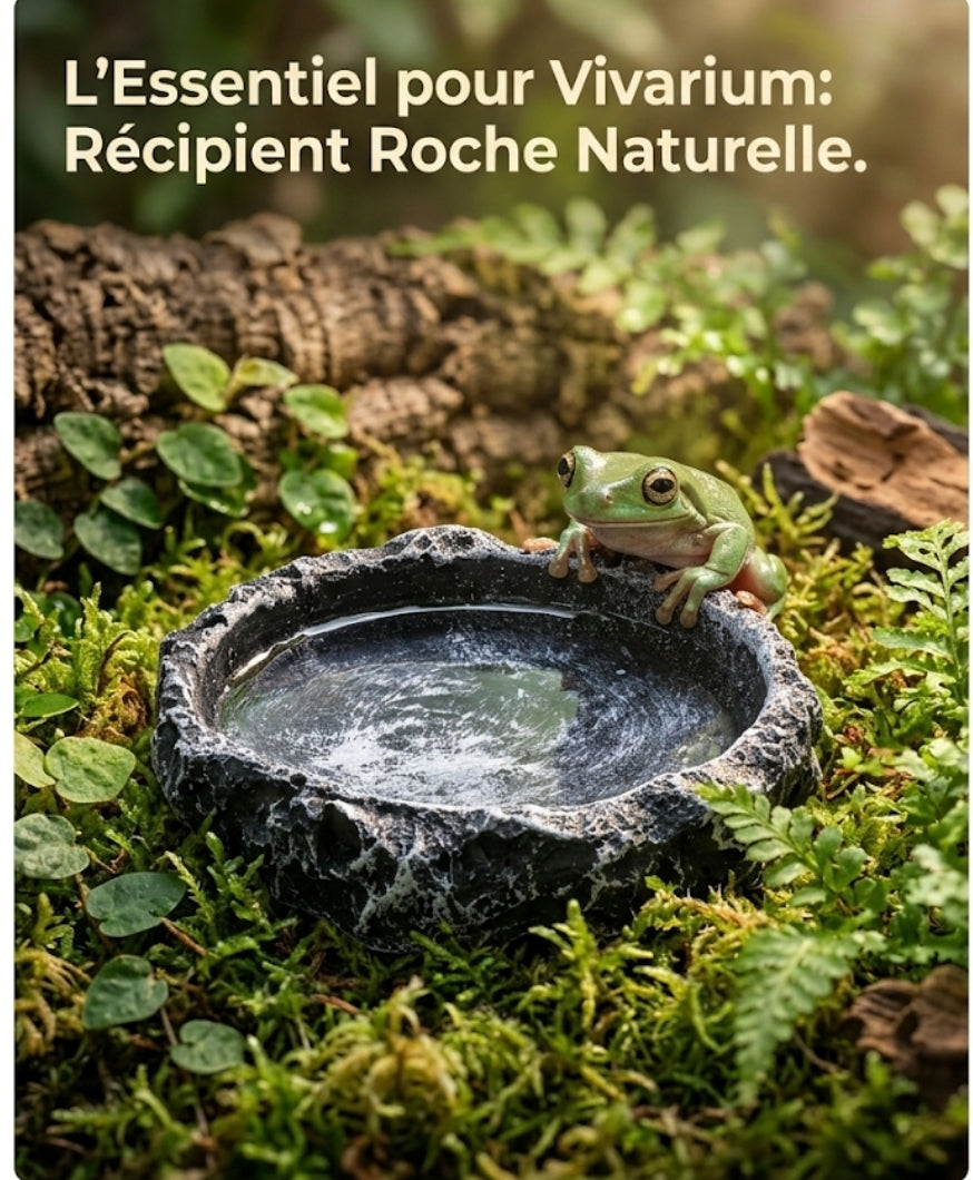 Récipient Décoratif Effet Roche Naturelle pour Vivarium et Terrarium